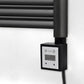 300mm Wide - 1600mm High Accuro Korle Matt Black Electric Heated Towel Rail Radiator 