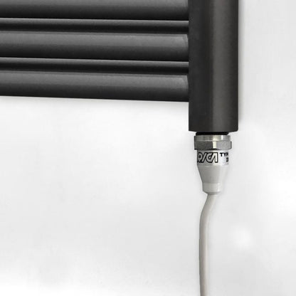 300mm Wide - 1400mm High Accuro Korle Matt Black Electric Heated Towel Rail Radiator
