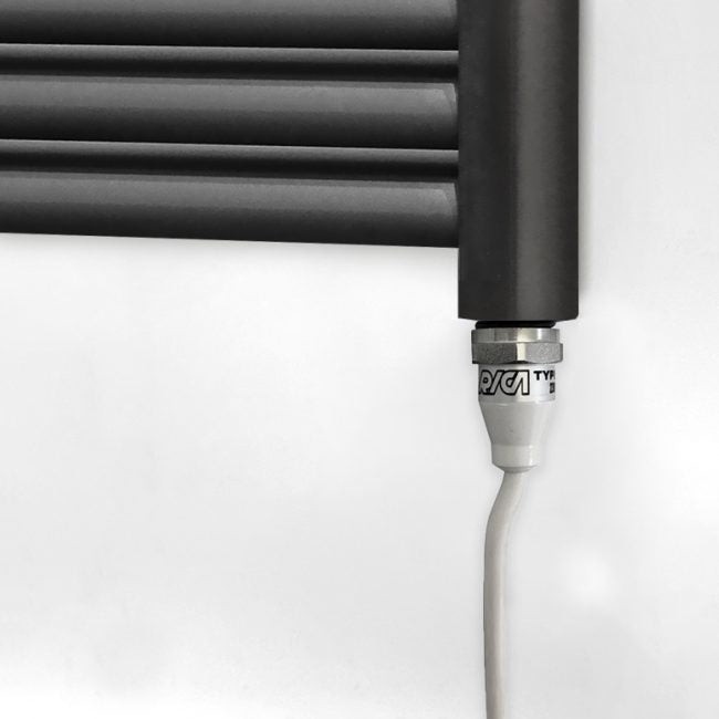  500mm Wide - 1000mm High Electric Accuro Korle Matt Black Designer Heated Towel Rail Radiator