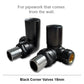 Modern Black Round Corner Radiator Valves 15mm Pair 