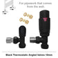 Modern Matt Black Angled Thermostatic Radiator Valves 10mm Pair 