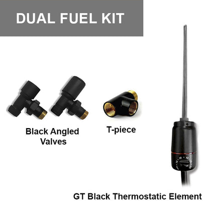 Black Dual Fuel KIT Thermostatic Heating Element Electric GT Thermostatic Heating Element + Valves + T-Piece