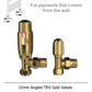 500mm Wide - 800mm High Shiny Gold Heated Towel Rail Radiator 