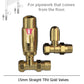 Modern Gold Straight Thermostatic Radiator Valves 15mm Pair 