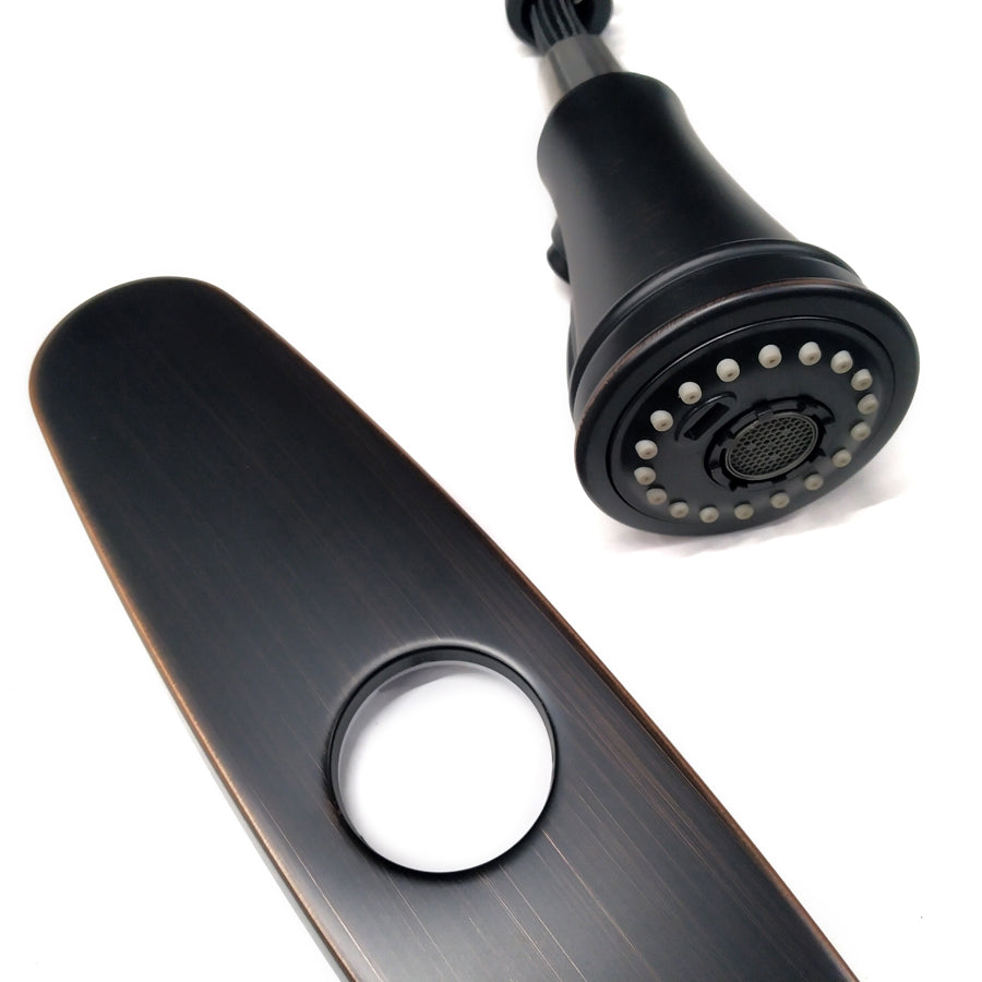 Stainless Kitchen Faucet 360 Flexible Bendable Swivel Dual Spray Black Tap Mixer Model KPY-30233