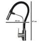 Stainless Kitchen Faucet 360 Flexible Bendable Swivel Dual Spray Chrome Tap Mixer Black Hose Model KPY-3154