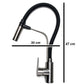 Stainless Kitchen Faucet 360 Flexible Bendable Swivel Dual Spray Chrome Tap Mixer Black Hose Model KPY-3154 