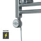 450mm Wide - 1600mm High Flat Chrome Electric Heated Towel Rail Radiator 