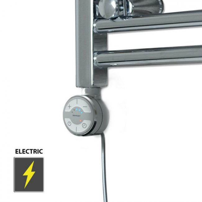  450mm Wide - 1600mm High Flat Chrome Electric Heated Towel Rail Radiator