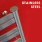 560mm Wide - 480mm High Stainless Steel Heated Towel Rail Radiator Ladder Flat Bathroom 