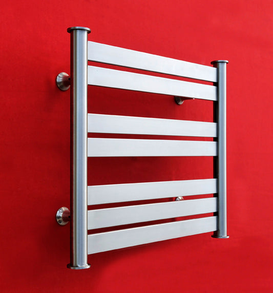 560mm Wide - 480mm High Stainless Steel Heated Towel Rail Radiator Ladder Flat Bathroom