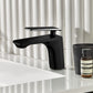 Black Brass Elegant Bathroom Tap With a Silver Detail KPY-1248548BC 