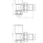 Modern Gold Angled Radiator Valves 10mm Pair 