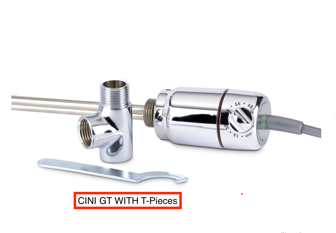  Chrome Thermostatic Heating Electric Element For Heated Towel Rail Radiator GT With T-Pieces