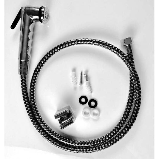 Muslim Shattaf Bidet Douche Hand Shower Toilet Spray Set With Chrome Folyo Black Hose