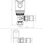 Modern Gold Angled Thermostatic Radiator Valves 10mm Pair 