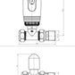 Modern Gold Straight Thermostatic Radiator Valves 15mm Pair 