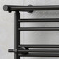 490 x 680mm Dual Fuel Black Towel Rail Radiator Top Shelf & Two Towel Holder OSLO For Bathroom & Kitchen