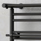 Dual Fuel 490 x 680mm Matt Black Top Shelf Designer Heated Towel Rail Radiator- (incl. Valves + Electric Heating Kit) 