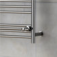 Dual Fuel 490 x 680mm Straight Chrome Shelf Designer Heated Towel Rail Radiator- (incl. Valves + Electric Heating Kit) 