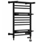 Dual Fuel 490 x 680mm Matt Black Top Shelf Designer Heated Towel Rail Radiator- (incl. Valves + Electric Heating Kit) 