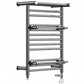 Dual Fuel 490 x 680mm Straight Chrome Shelf Designer Heated Towel Rail Radiator- (incl. Valves + Electric Heating Kit) 