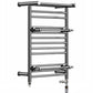 Dual Fuel 490 x 680mm Straight Chrome Shelf Designer Heated Towel Rail Radiator- (incl. Valves + Electric Heating Kit) 