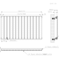 1060mm x 600mm Black Designer Horizontal Single Flat Panel Radiator, 2503 BTU 