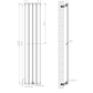 300mm x 1600mm Black Designer Vertical Single Flat Panel Radiator, 1705 BTU 