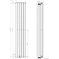 300mm x 1600mm Anthracite Gray Designer Vertical Double Column Radiator, 3291 BTU 