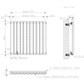 660mm x 600mm Black Designer Horizontal Single Column Radiator, 1535 BTU 