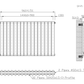 960mm x 600mm Black Designer Horizontal Double Column Radiator, 4147 BTU 
