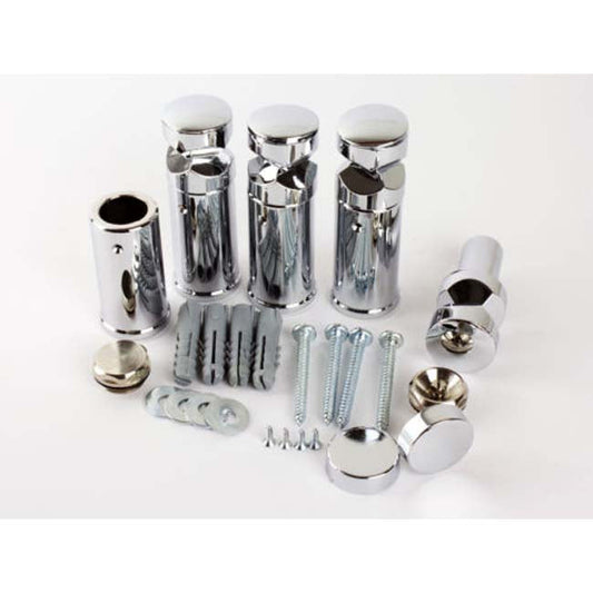 Universal Wall Brackets for Heated Towel Rail Radiator Chrome Full Set 
