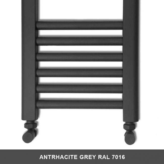 550mm Wide - 1400mm High Anthracite Grey Heated Towel Rail Radiator