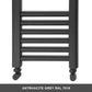 300mm Wide - 900mm High Anthracite Grey Heated Towel Rail Radiator