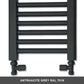 500mm Wide - 1700mm High Anthracite Grey Heated Towel Rail Radiator 