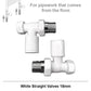 Modern White Straight Radiator Valves 15mm Pair 