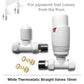 Modern White Straight Thermostatic Radiator Valves 10mm Pair 