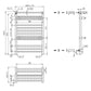 Dual Fuel 490 x 680mm Straight Chrome Shelf Designer Heated Towel Rail Radiator- (incl. Valves + Electric Heating Kit) 