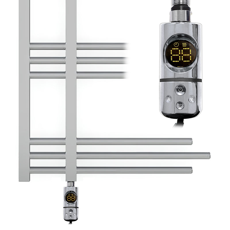  500mm Wide – 1200mm High Sydney Chrome Electric Designer Heated Towel Rail Radiator