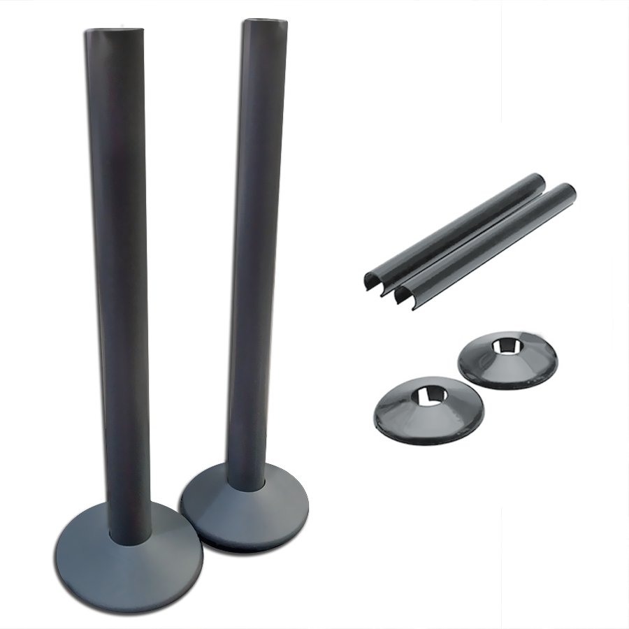 Anthracite Pipe Covers and Collars For 15mm Towel Rail Radiator Pipes