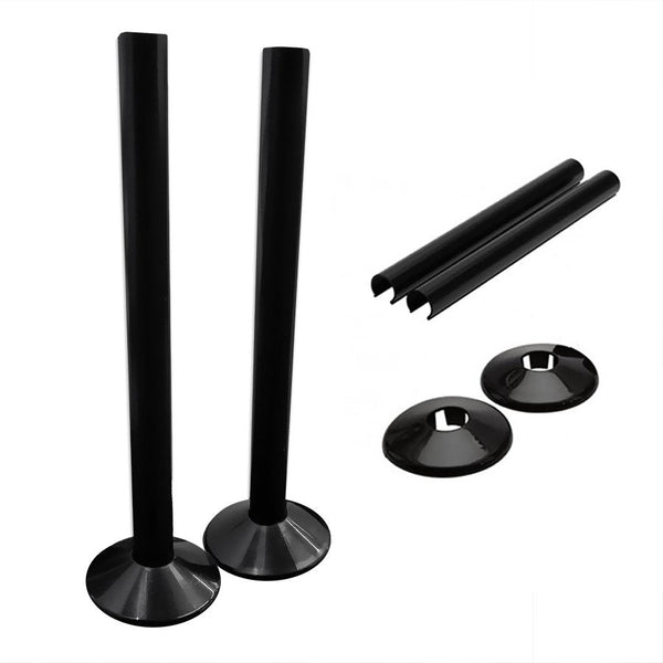 Black Pipe Covers and Collars For 15mm Towel Rail Radiator Pipes Eas