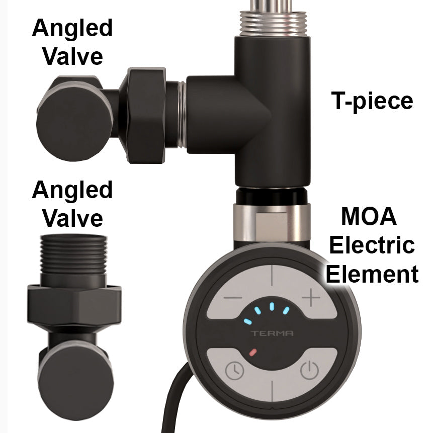 450mm x 700mm Dual Fuel Flat Black Heated Towel Rail Radiator – Myhomeware