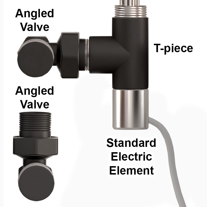 Dual Fuel 400 x 700mm Straight Matt Black Heated Towel Rail