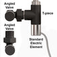 Dual Fuel 300 x 1000mm Straight Matt Black Heated Towel Rail - (incl. Valves + Electric Heating Kit) 