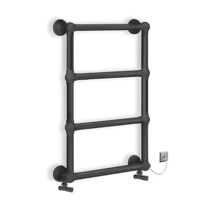 Dual Fuel 500 x 750mm Straight Anthracite Grey Designer Heated Towel Rail Radiator - (incl. Valves + Electric Heating Kit) 
