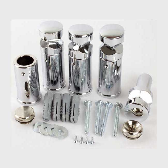 Chrome Towel Rail Radiator Replacement Wall Bracket Kit Full Set