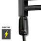 400mm Wide - 800mm High Flat Black Electric Heated Towel Rail Radiator 