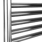 Dual Fuel 400 x 1600mm Curved Chrome Heated Towel Rail Radiator- (incl. Valves + Electric Heating Kit)