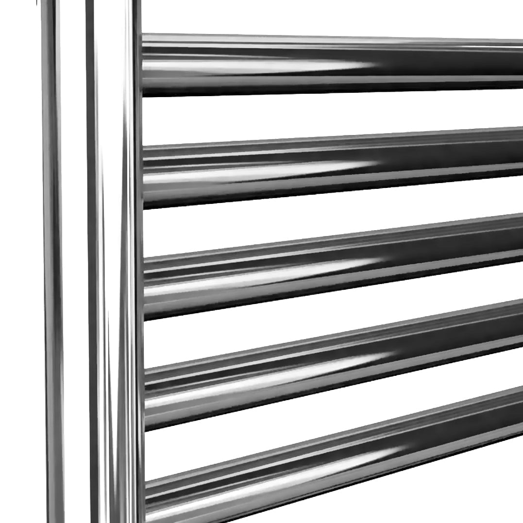  Dual Fuel 400 x 1600mm Curved Chrome Heated Towel Rail Radiator- (incl. Valves + Electric Heating Kit)